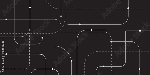 Abstract connect lines and dots circuit, simple technology graphic background, vector design network technology and connection concept.