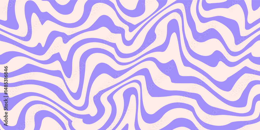 Abstract horizontal monochrome background with dynamic waves. Trendy vector illustration in style retro 60s, 70s. Beige and purple colors Abstract horizontal monochrome background with dynamic waves. Trendy vector illustration in style retro 60s, 70s. Beige and purple colors