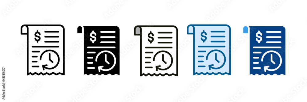 Transaction History Icon Set Multiple Style Collection Transaction History Icon Set Multiple Style Collection