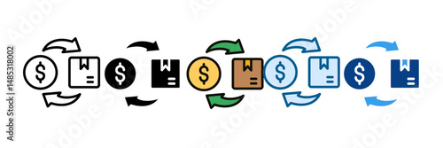 Barter Icon Set Multiple Style Collection