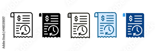 Transaction History Icon Set Multiple Style Collection
