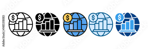 Economics Icon Set Multiple Style Collection