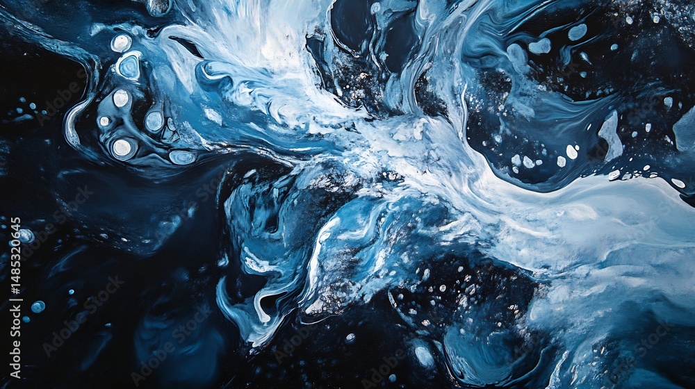 Abstract Blue Swirl: A Serene Fluid Acrylic Painting Abstract Blue Swirl: A Serene Fluid Acrylic Painting