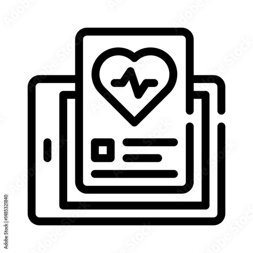 e health record line icon