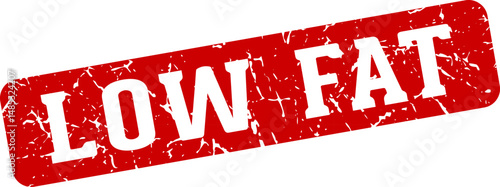 low fat rectangular sign. low fat stamp