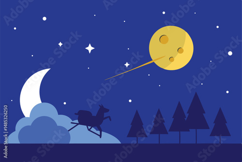 santa claus and his sleigh