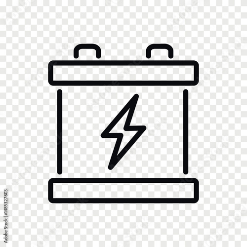 Car accumulator battery outline vector icon
