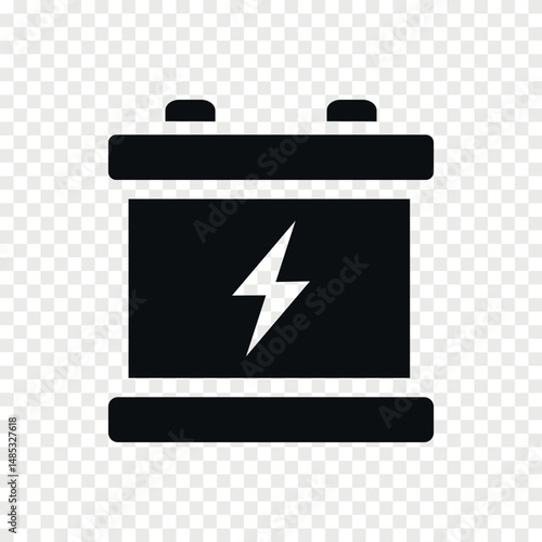 Car accumulator battery flat vector icon