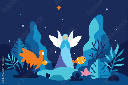 night scene with stars