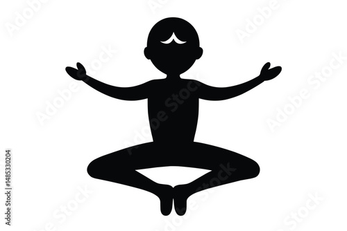 Yoga Tai Chi Fusion Silhouette Vector  Mindful Movement and Wellness Art Design