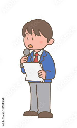 発表をする男子学生