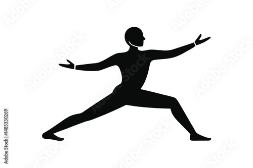 Yoga Tai Chi Fusion Silhouette Vector  Mindful Movement and Wellness Art Design