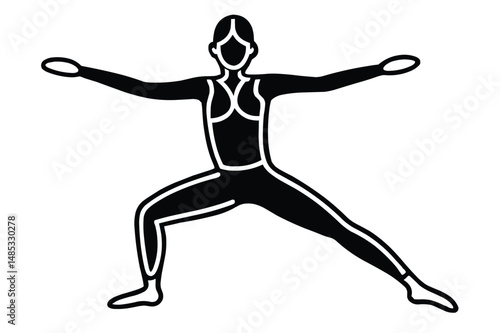 Yoga Tai Chi Fusion Silhouette Vector  Mindful Movement and Wellness Art Design