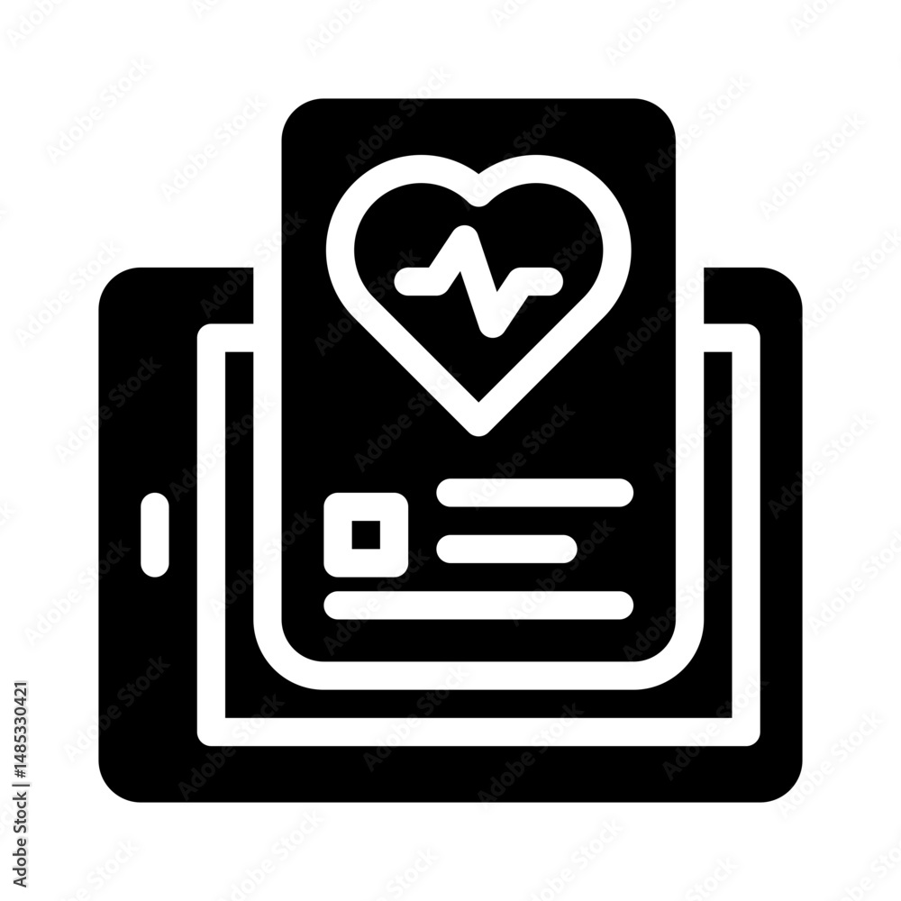 e health record glyph icon e health record glyph icon