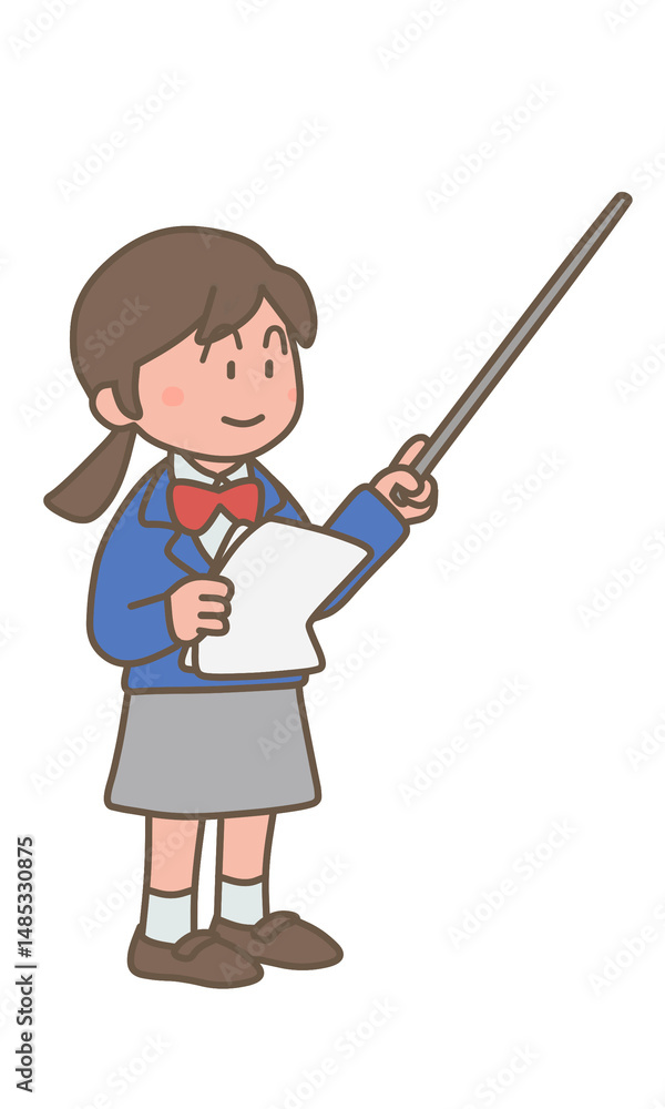 発表をする女子学生 発表をする女子学生