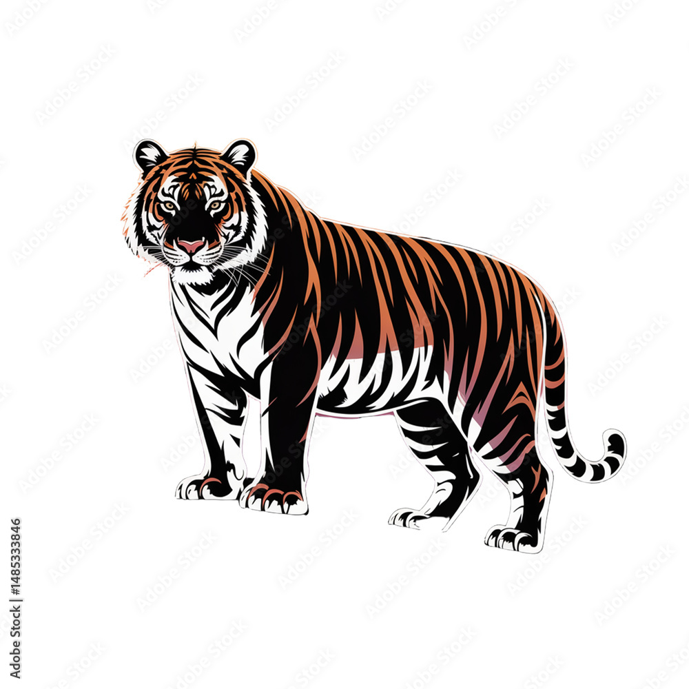 Fototapeta premium tiger on white background