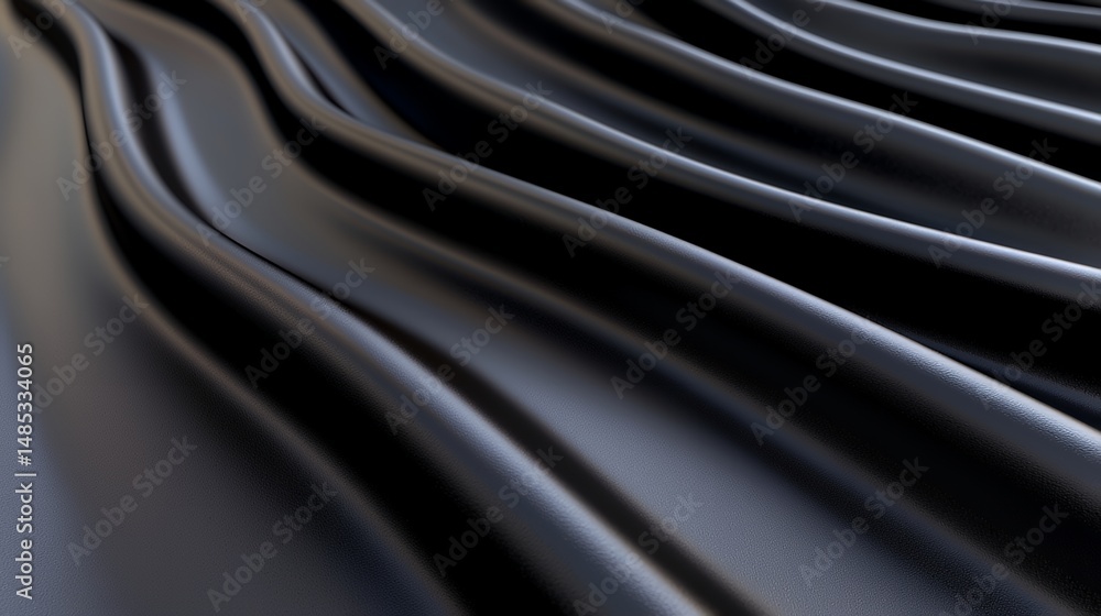 Fototapeta premium Black Fabric Waves