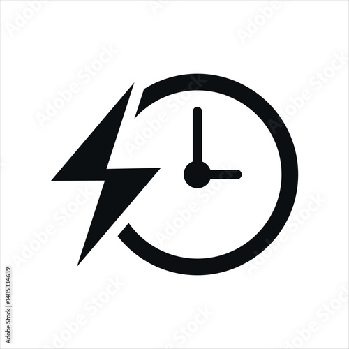 Сharge time flat vector icon