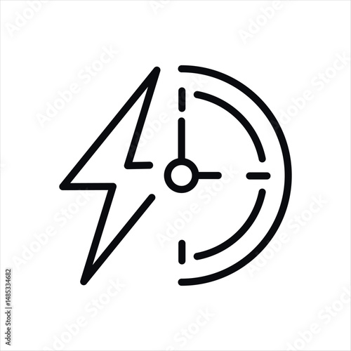 Сharge time outline vector icon