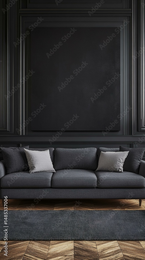 Fototapeta premium Dark Modern Living Room Interior Design