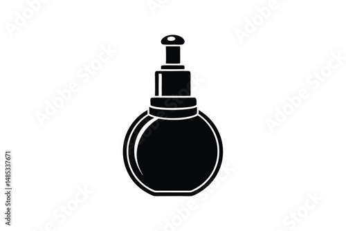 Silhouette art illustration of a vintage perfume bottle.eps