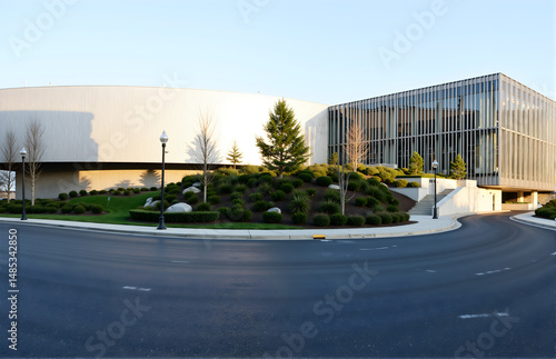 Wallpaper Mural Modern Building with Landscape Design Torontodigital.ca
