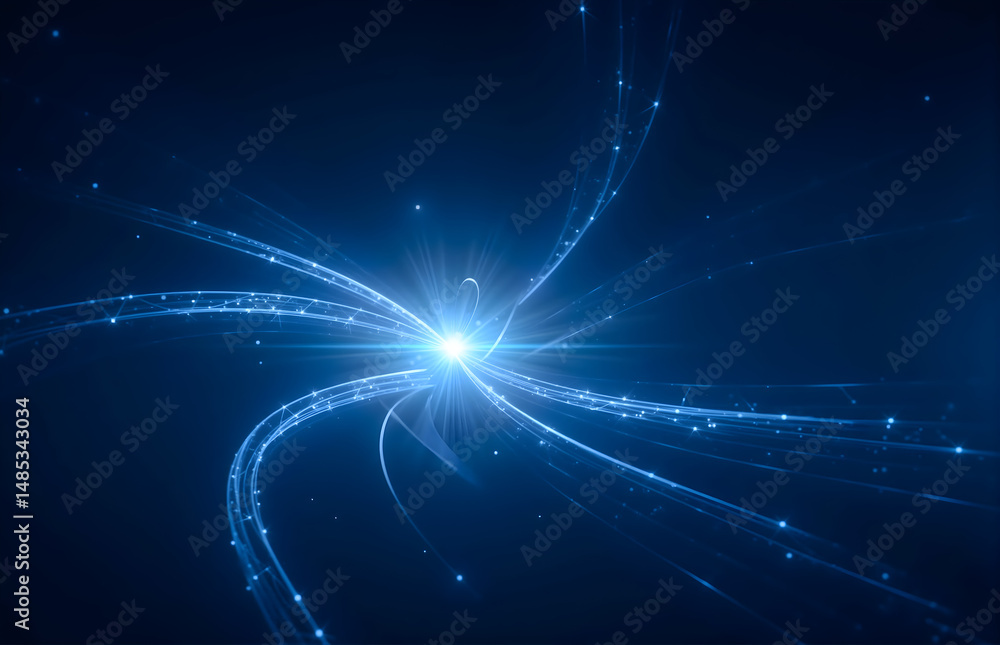 Fototapeta premium Abstract Blue Digital Light Streams