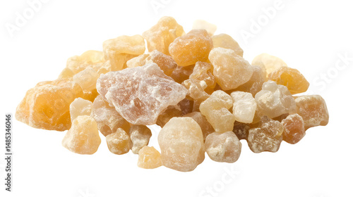 Frankincense Resin Isolated on White Background - Aromatic Herbal Ingredient Concept