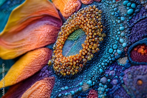 Wallpaper Mural Close up of a beautifully textured macro abstract artwork with vibrant and colorful elements in detail. Torontodigital.ca