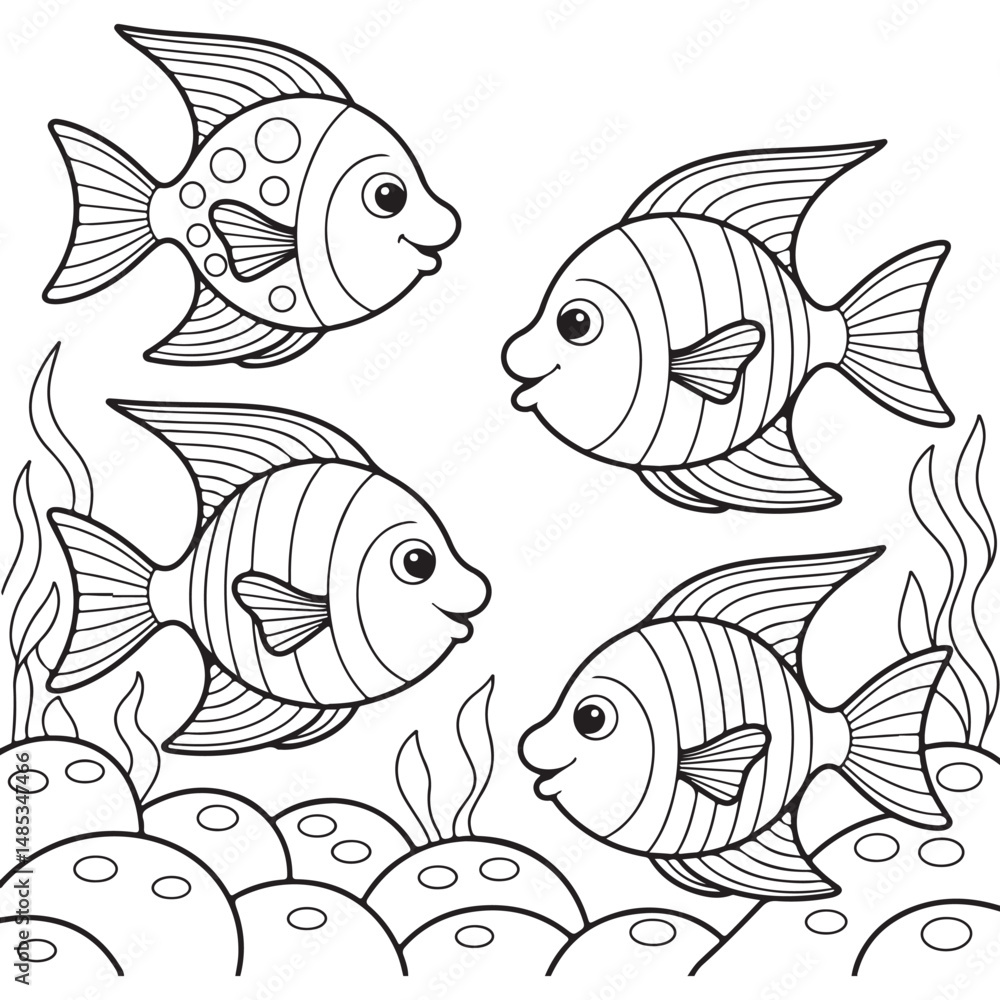 Fototapeta premium Simple Shape Coloring Pages For Kids