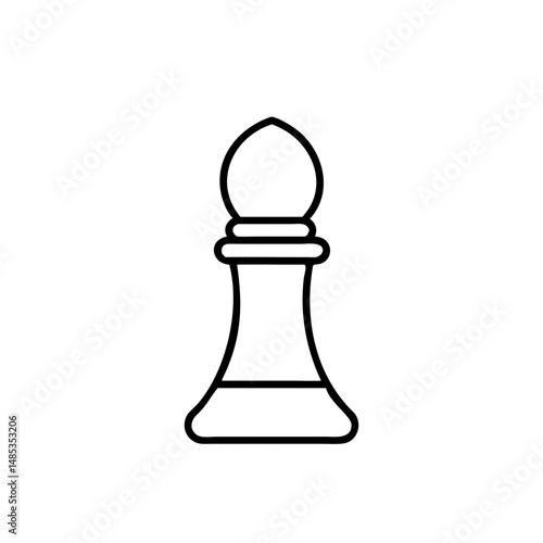 Chess piece is a bishop in a minimalist style  