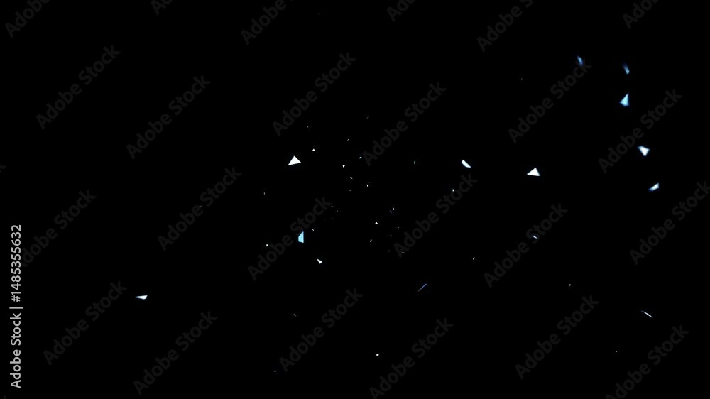 Shockwave blast impact effect animation isolated on black background