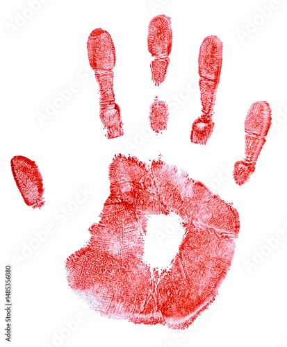 Wallpaper Mural Real bloody hand print isolated on a transparent background. Completely in focus. Full depth of field. PNG. Torontodigital.ca