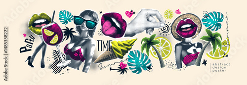 Experience the bright summer atmosphere, complemented by various colorful elements and objects.