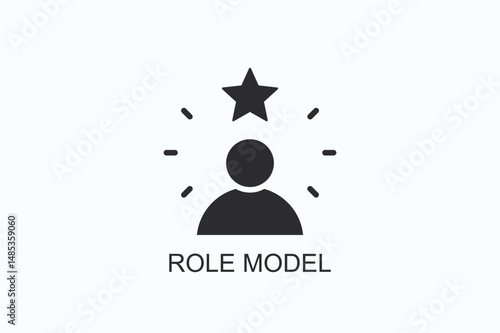 Role Model Icon Or Logo Isolated Vector Illustration