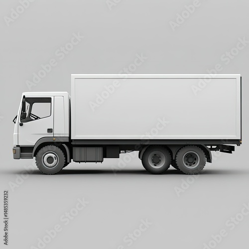 White box truck side profile