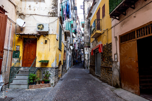 Fototapeta Naklejka Na Ścianę i Meble -  Old buildings and streets of Cefalu, Sicily, Italy, Mediterranean, Europe. Winter time