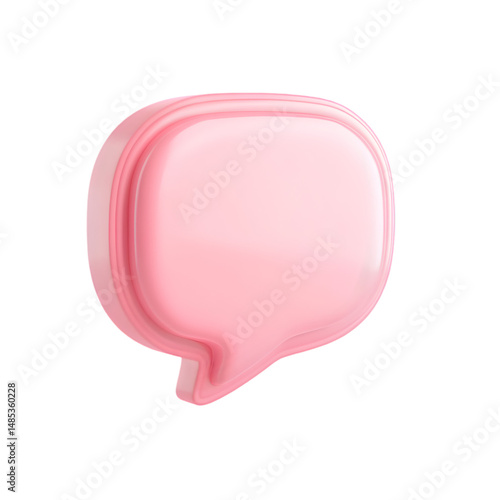 Pale pink, rounded speech bubble shape, digitally rendered and isolated on a light background.  A slight distortion is visible on the edges and lower section.