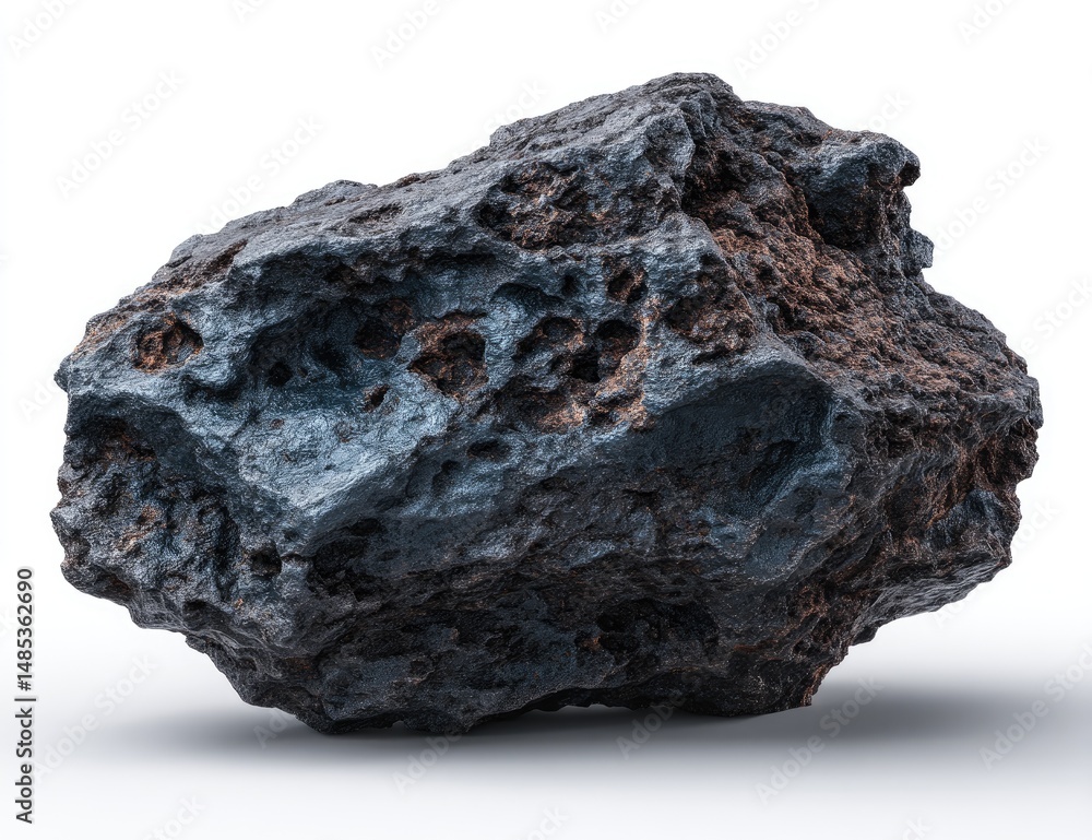 Fototapeta premium Massive, dark rock, irregular shape, rough texture