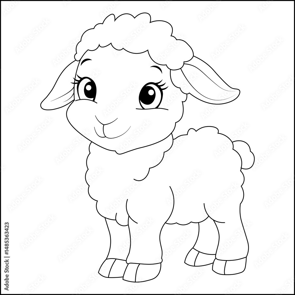 Cute Sheep Line Art Coloring Page Cute Sheep Line Art Coloring Page