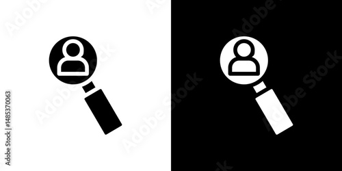 Hiring icon flat vectors set. black and white