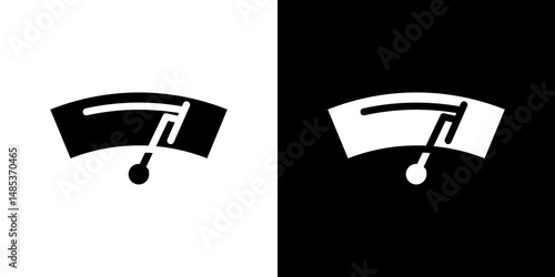 car windscreen icon flat vectors set. black and white