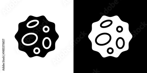 White blood cell icon flat vectors set. black and white