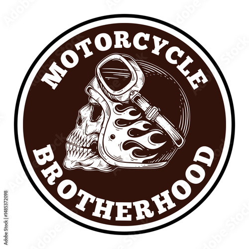 vector illustration of solidarity logo of brotherhood unity of motorcycle club