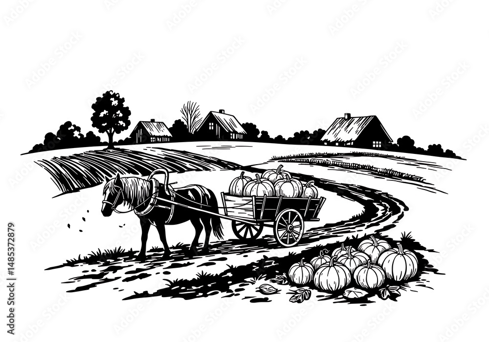 Naklejka premium Autumn's Harvest Haul