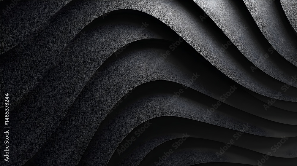 Abstract dark gray wavy layered background texture with subtle shadows creating a three dimensional effect ideal for modern design projects. Abstract dark gray wavy layered background texture with subtle shadows creating a three dimensional effect ideal for modern design projects.