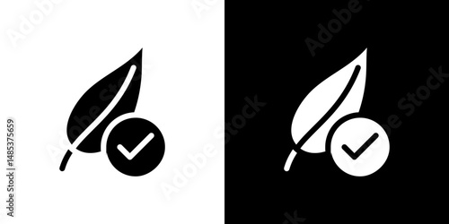 Hypoallergenic tested icon flat vectors set. black and white