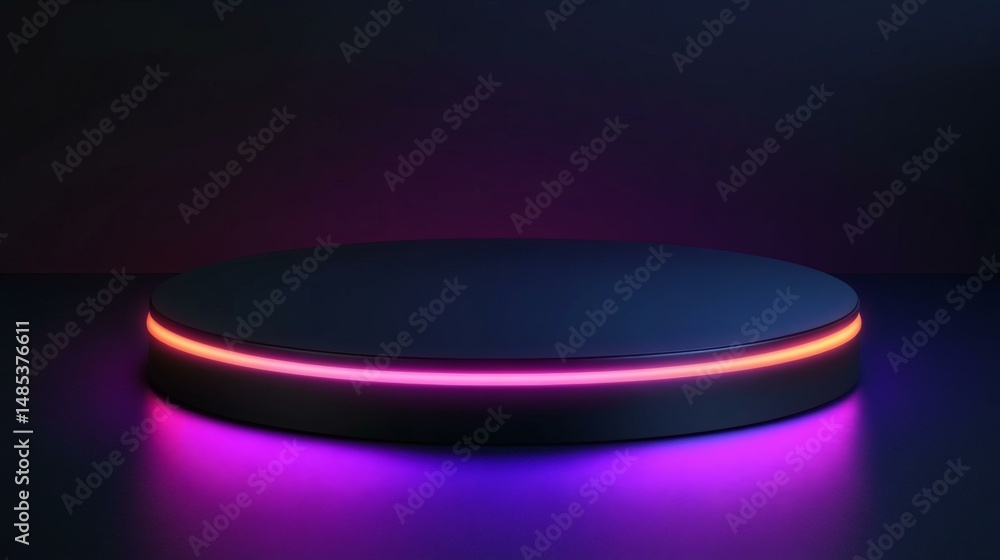 Neon Light Round Platform Display Neon Light Round Platform Display