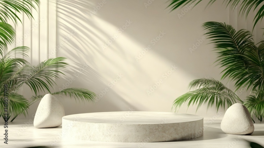 Minimalist Product Display with Natural Elements Minimalist Product Display with Natural Elements