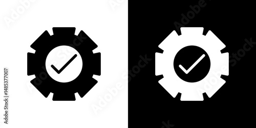 Execution icon flat vectors set. black and white